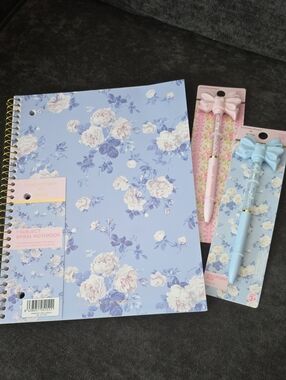 Love Shack Fancy Blue Spiral Notebook And 2 Pens